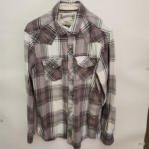 Men Clothing Roebuck medium size long sleeve shirt with button and snaps